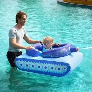 Inflatable Tank Pool Float, with Water Gun