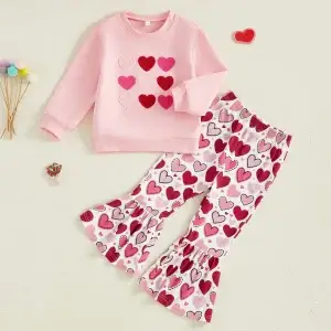 Infant Baby Heart Print Pullover and Jogger Pants