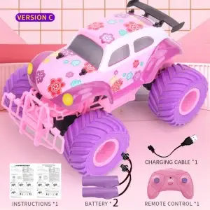 Electric 4WD Pink RC Car Pickup Truck