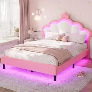 ADORNEVE Queen Bed Frame with LED Lights,