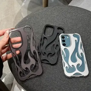Plating Hollow Flame Matte Case For Samsung