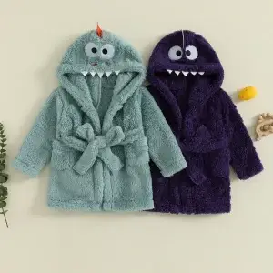 Bathrobe for Infant Toddler  with Belt and Pockets